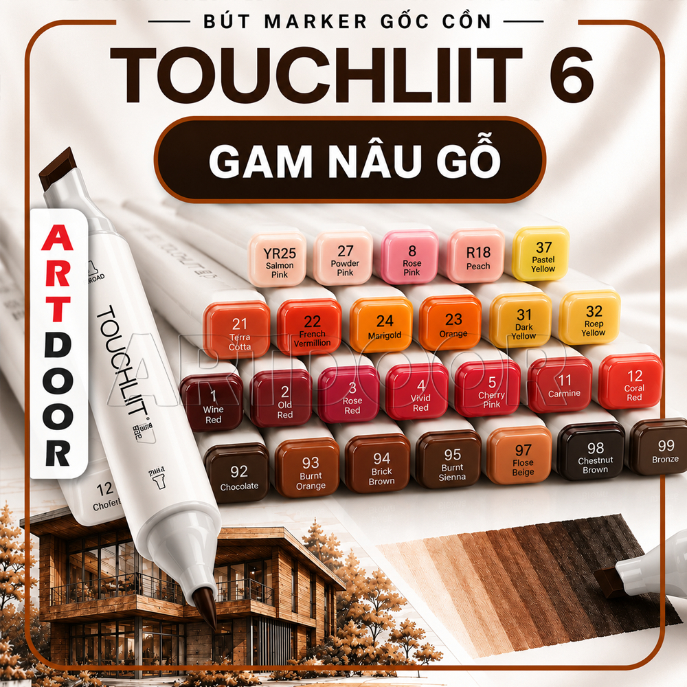 [ARTDOOR] Bút marker TOUCHLIIT 6 (số 0~120) diễn họa kiến trúc, đô thị, đồ án nội thất