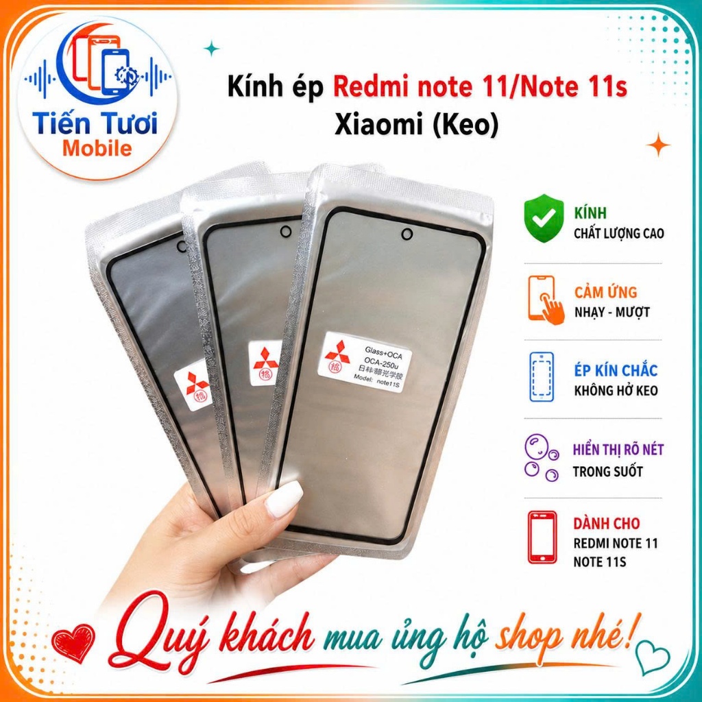 Kính ép Redmi Note 11 4g/note 11s Xiaomi (Liền Keo)