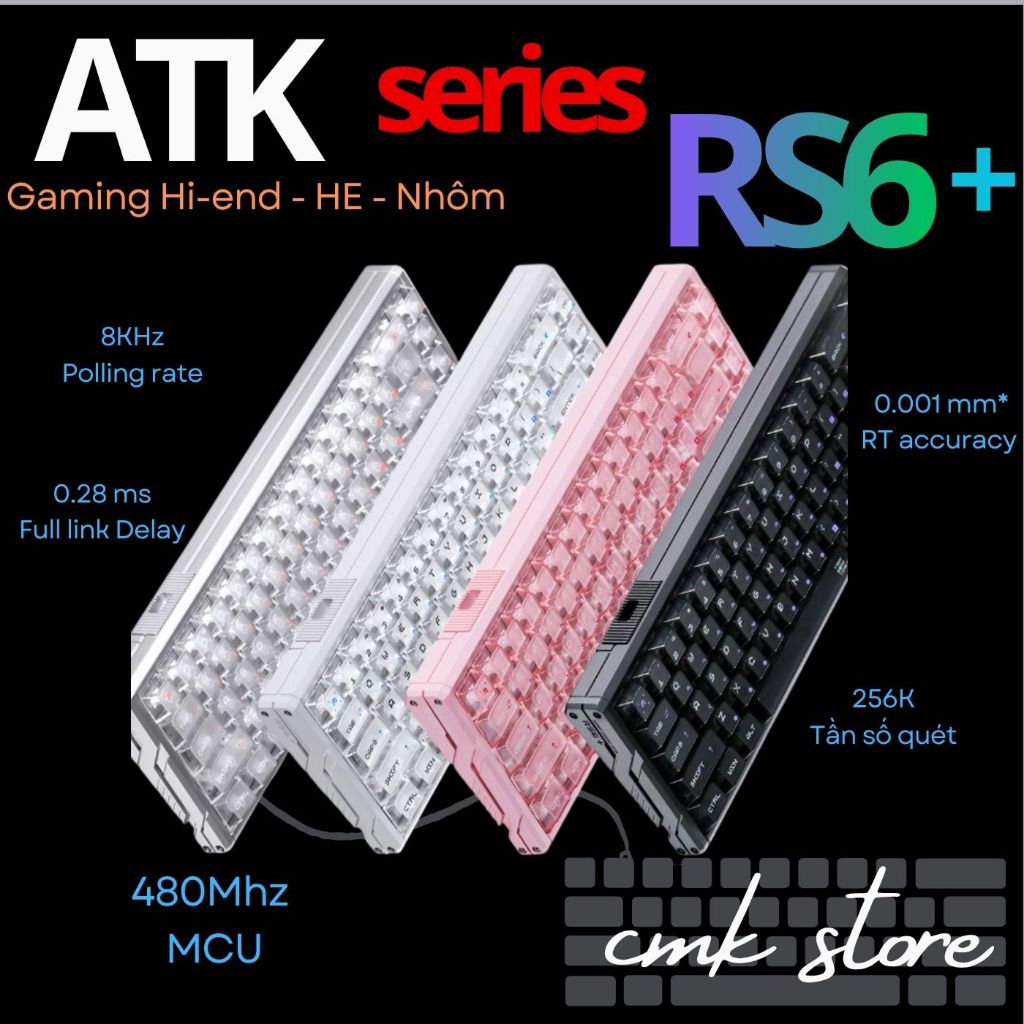 ATK RS6+ Series - Bàn Phím Rapid Trigger Khung Nhôm Chuyên Game FPS - 8K - 256K - 0.001RT - 480Mhz MCU | BigBuy360 - bigbuy360.vn