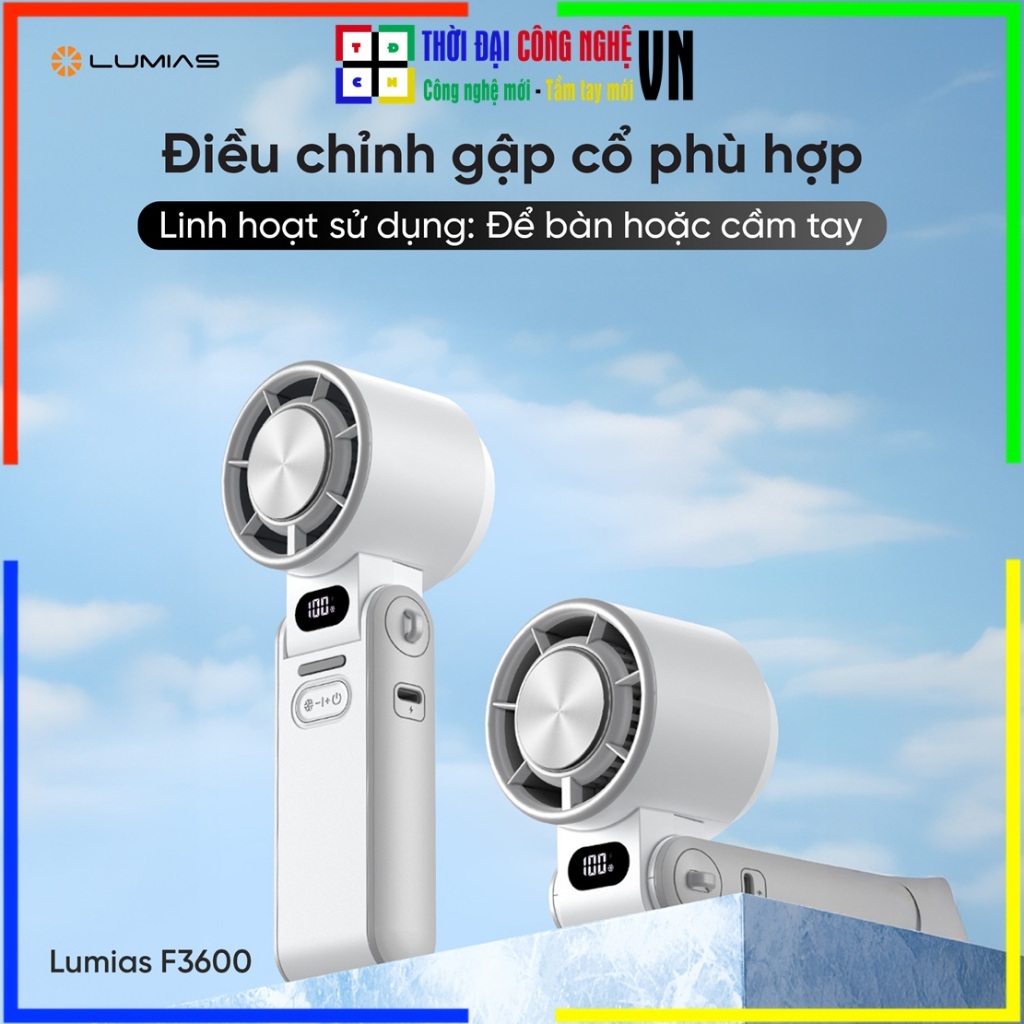 Quạt Tích Điện Lumias F3600 / F3600A Đối Lưu Không Khí Cao Cấp - Bảo Hành Chính Hãng 12 Tháng - Nhỏ 