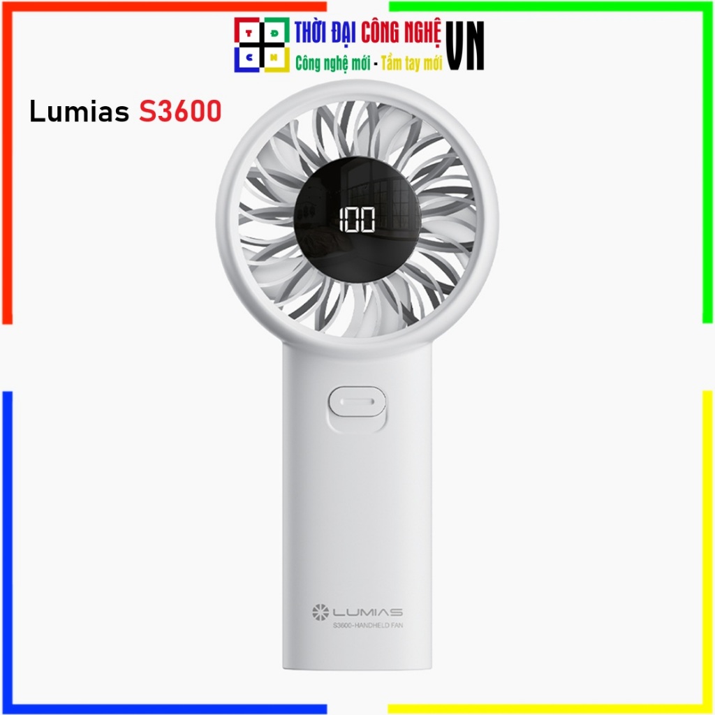 Quạt Tích Điện Đối Lưu Lumias S3600 - Bảo Hành 12 Tháng - Quạt Tuần Hoàn Không Khí Để Bàn Thông Minh