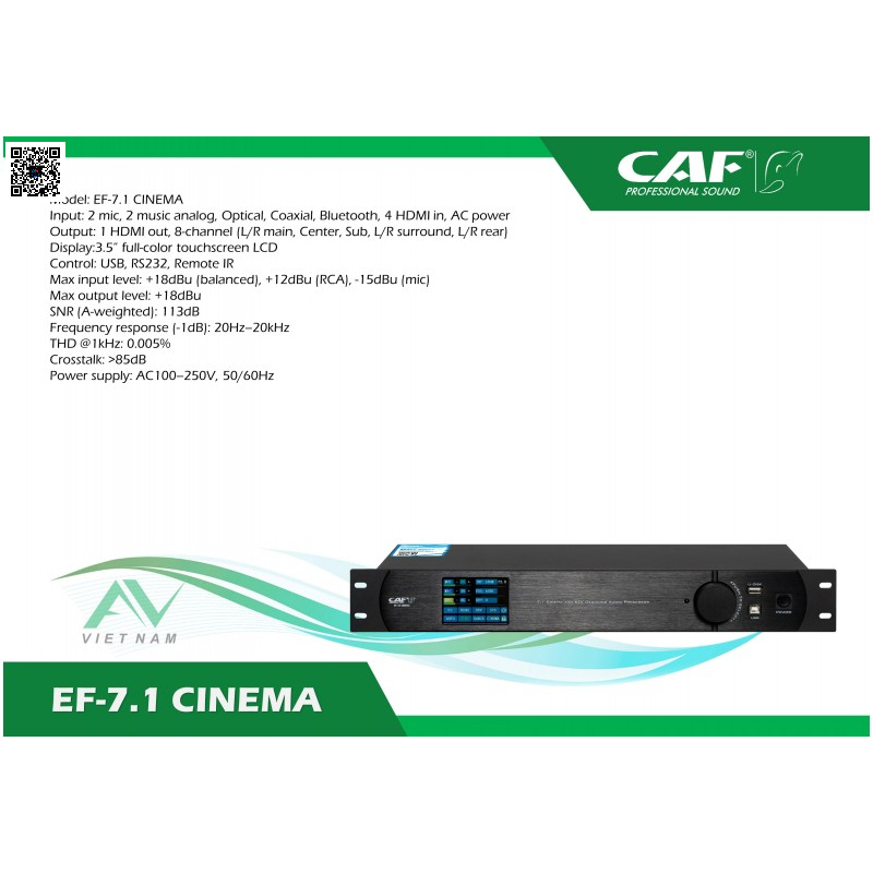 CAF EF-7.1 Cinema Vang Số Xem Phim 7.1 HDMI 4K Bluetooth DSP Karaoke Cao Cấp