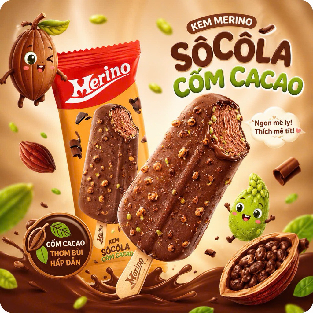 Kem Merino socola cốm cacao