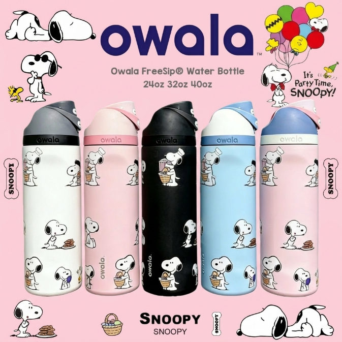 [ Hàng Chính Hãng ] Owala FreeSip Snoopy 32oz Bình Nước Giữ Nhiệt Du Lịch Thể Thao Ngoài Trời