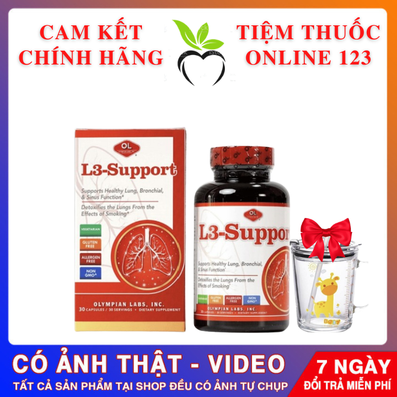 [HÀNG NHẬP KHẨU] Viên Uống Bổ Phổi Olympian Labs L3 Support - Hỗ Trợ Bổ Phổi & Phế Quản 30 Viên/Hộp 