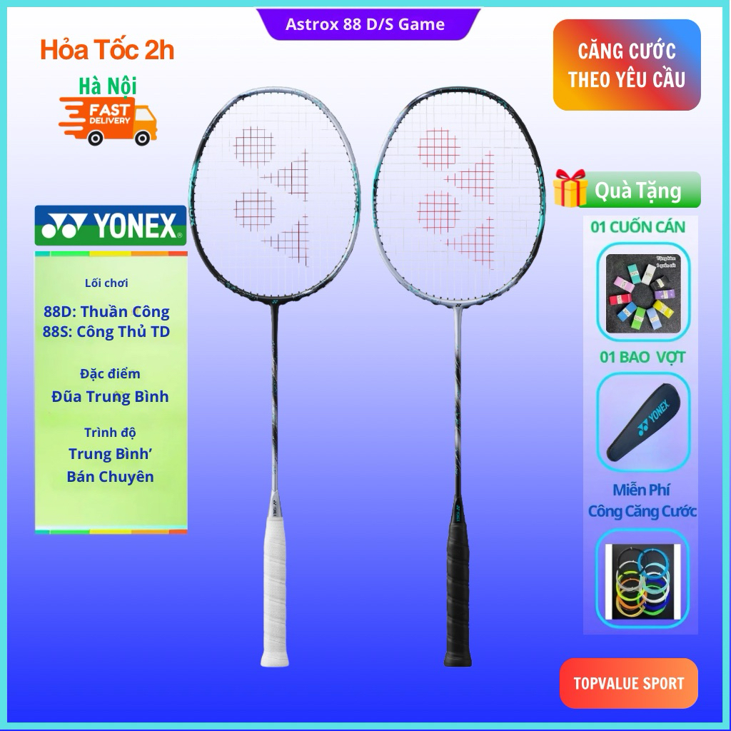 Vợt cầu lông Yonex Astrox 88D / 88S Game 2024 hàng chính hãng,tặng kèm bao và cuốn cán,được trangbị 
