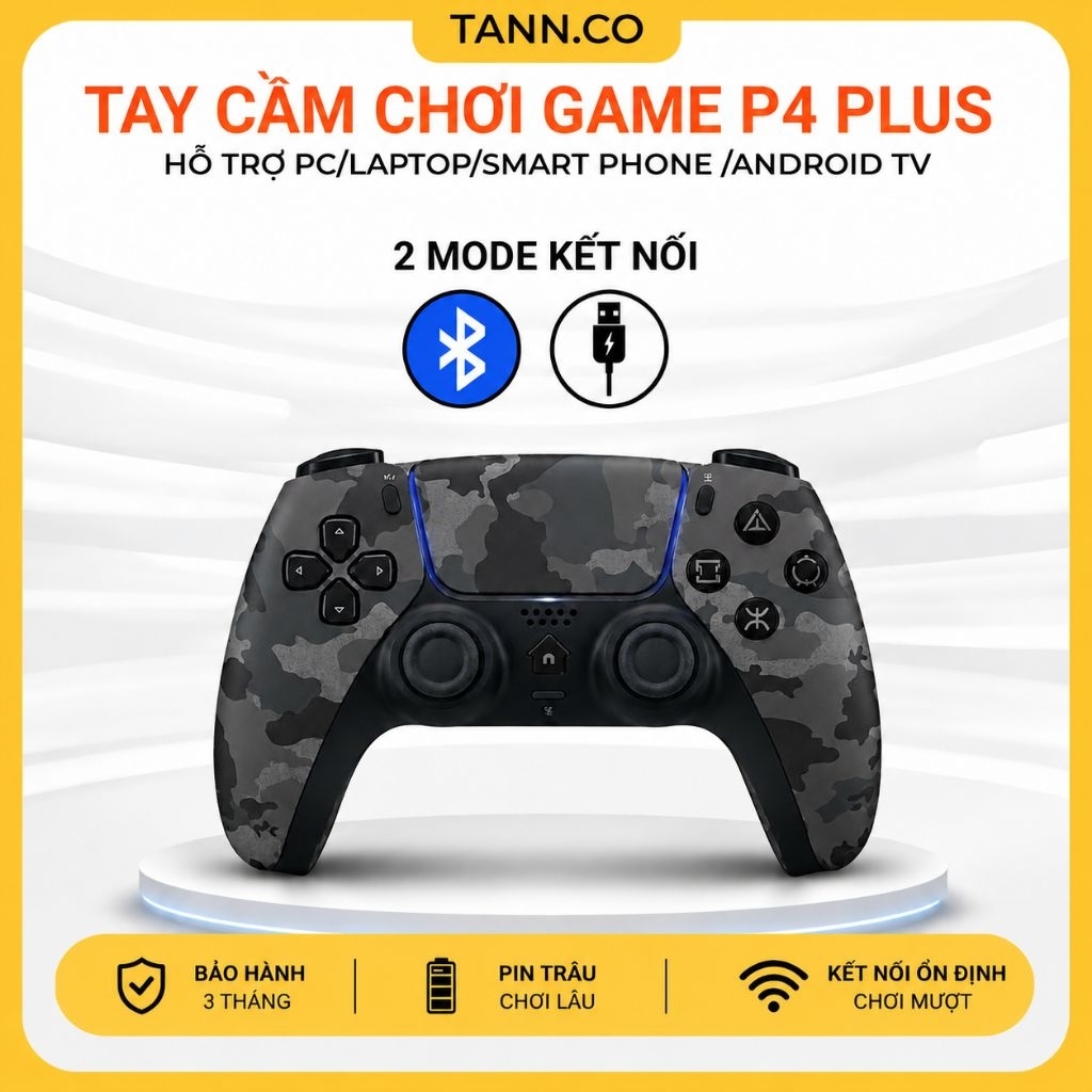 Tay Cầm Chơi Game P4 Plus T28 Tay Cầm Chơi Game Fifa Online 4 Không Dây Bluetooth Cho PC, Laptop, Đi