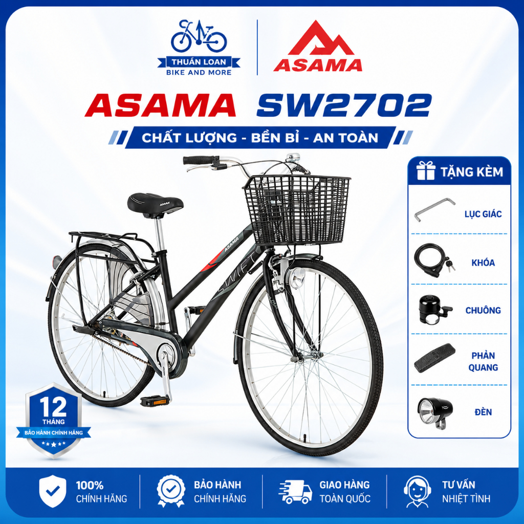 Xe Đạp Thời Trang Asama CLD SW 2702 Cao Cấp