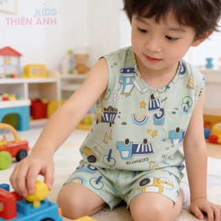 Lẻ 1 bộ đồ tole bé trai sát nách quần đùi vải lanh loại 1 cho bé