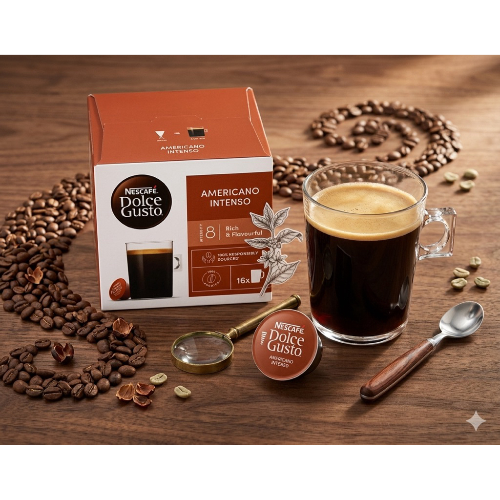 (Dành cho máy Dolce Gusto)- CÀ PHÊ VIÊN NÉN NESCAFE DOLCE GUSTO VỊ AMERICANO INTENSO (ĐẬM 8) NHẬP UK