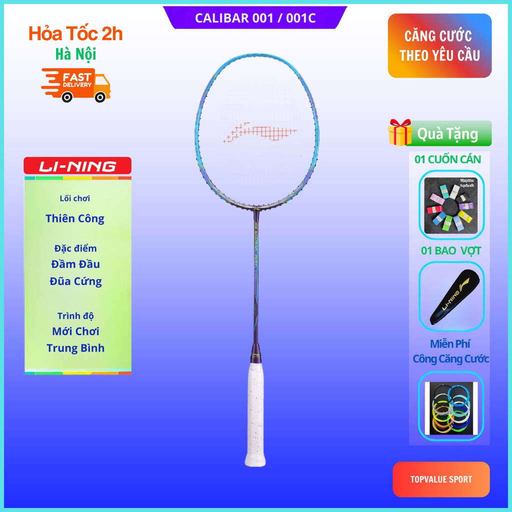 Vợt cầu lông Lining 3D Calibar 001 001C chính hãng, siêu phẩm mới ra mắt với nhiều công nghệ tích hợ