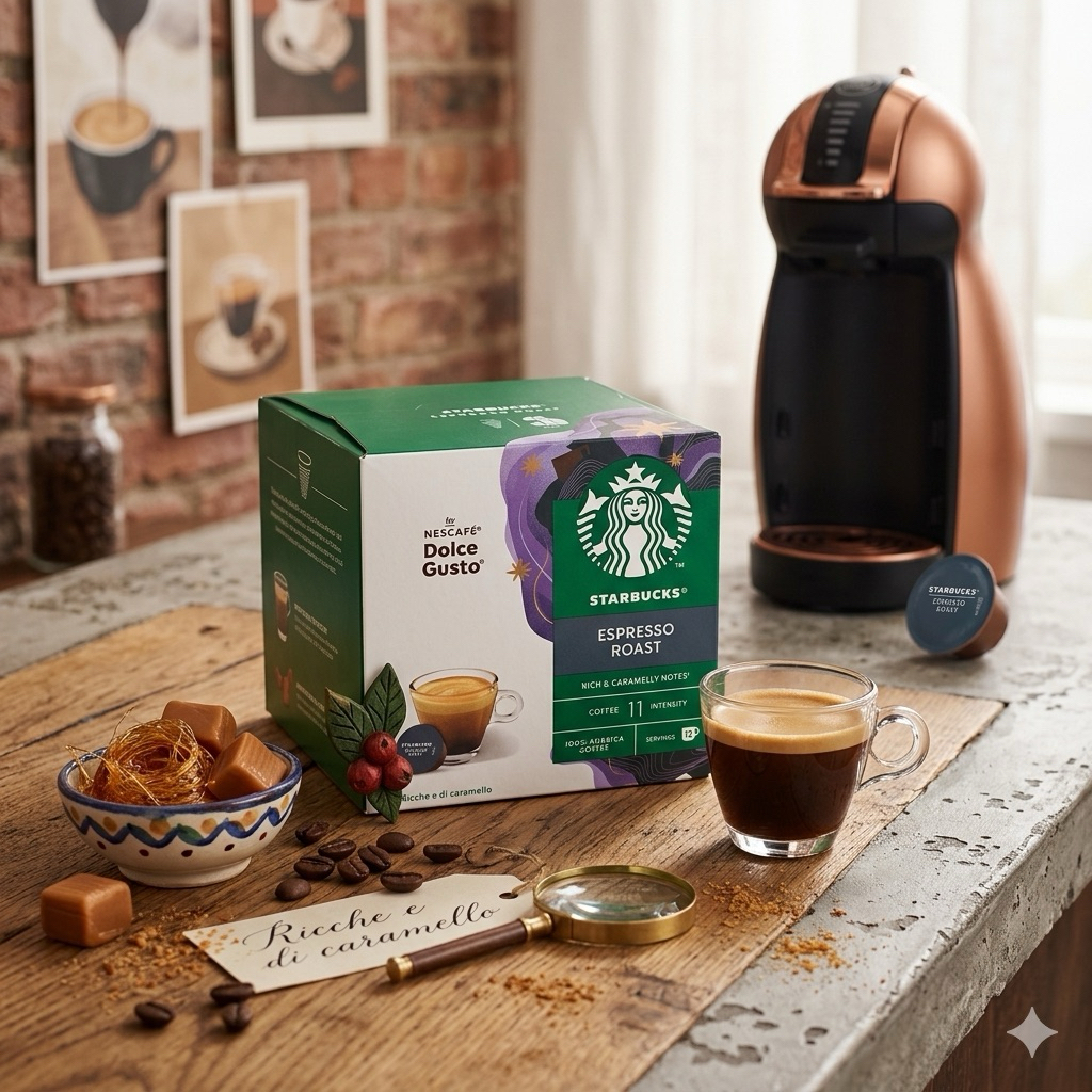 (Dành cho máy Dolce Gusto)- Cafe viên nén Starbucks Dolce gusto vị Espresso Roast Date 31/12/2026