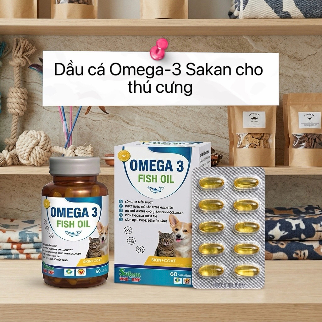 Dầu cá Omega 3 Sakan Fish Oil cho chó mèo 🐶🐱