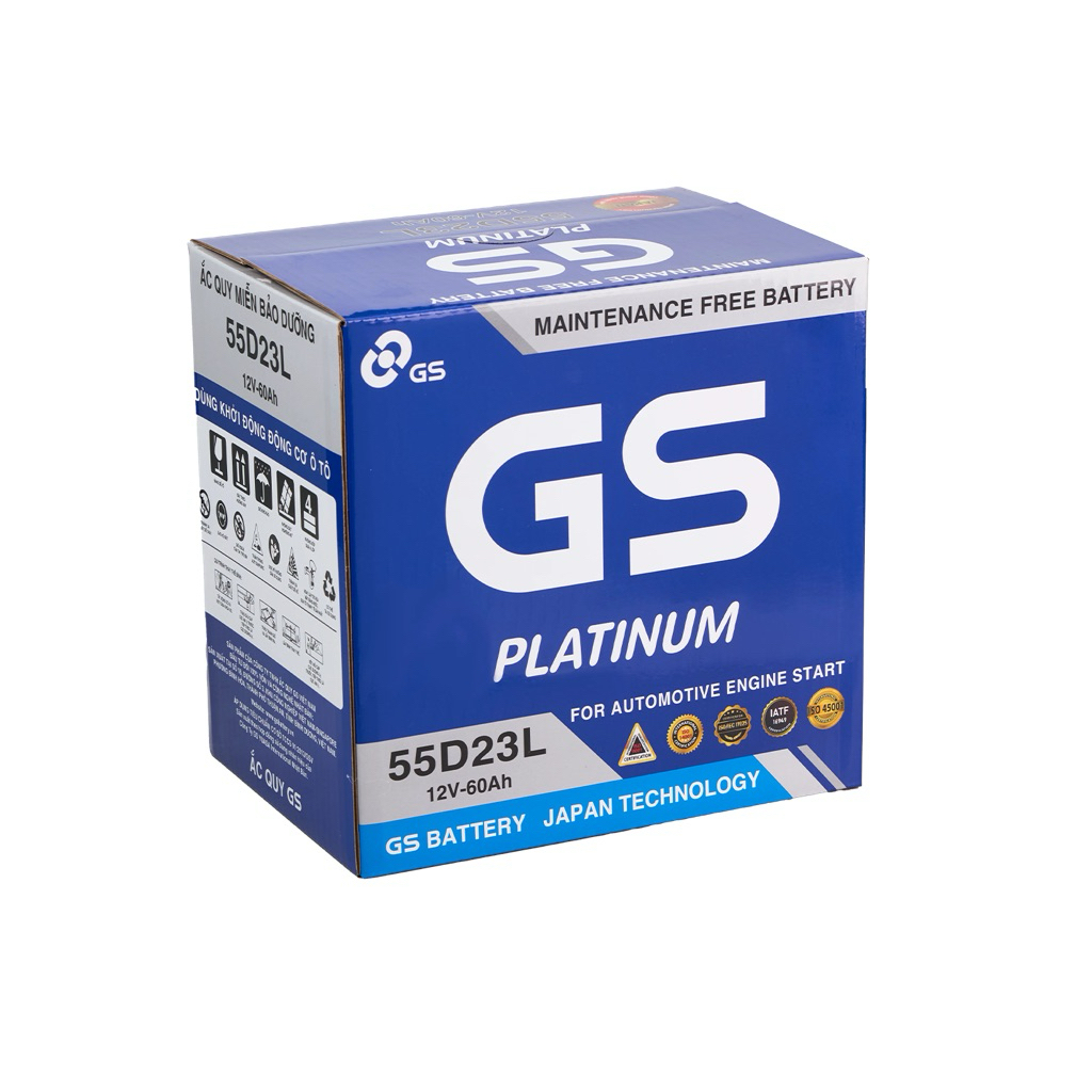 Bình Ắc Quy 12V-60Ah, Ắc Quy Ô Tô GS MF 55D23L/R