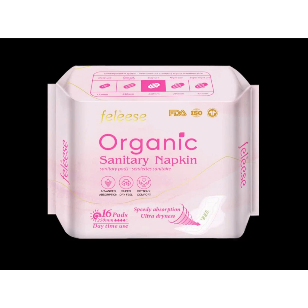 ( Com Bo 3 gói )  Băng Vệ Sinh Ban Ngày 16 Miếng Feleese Cotton Organic, Băng Vệ Sinh Thảo Dược Có C