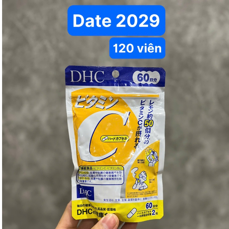 [HSD 2029] DHC Vitamin C gói 120 viên 60 NGAỲ chính hãng nội địa Nhật bản, vitamin c dhc