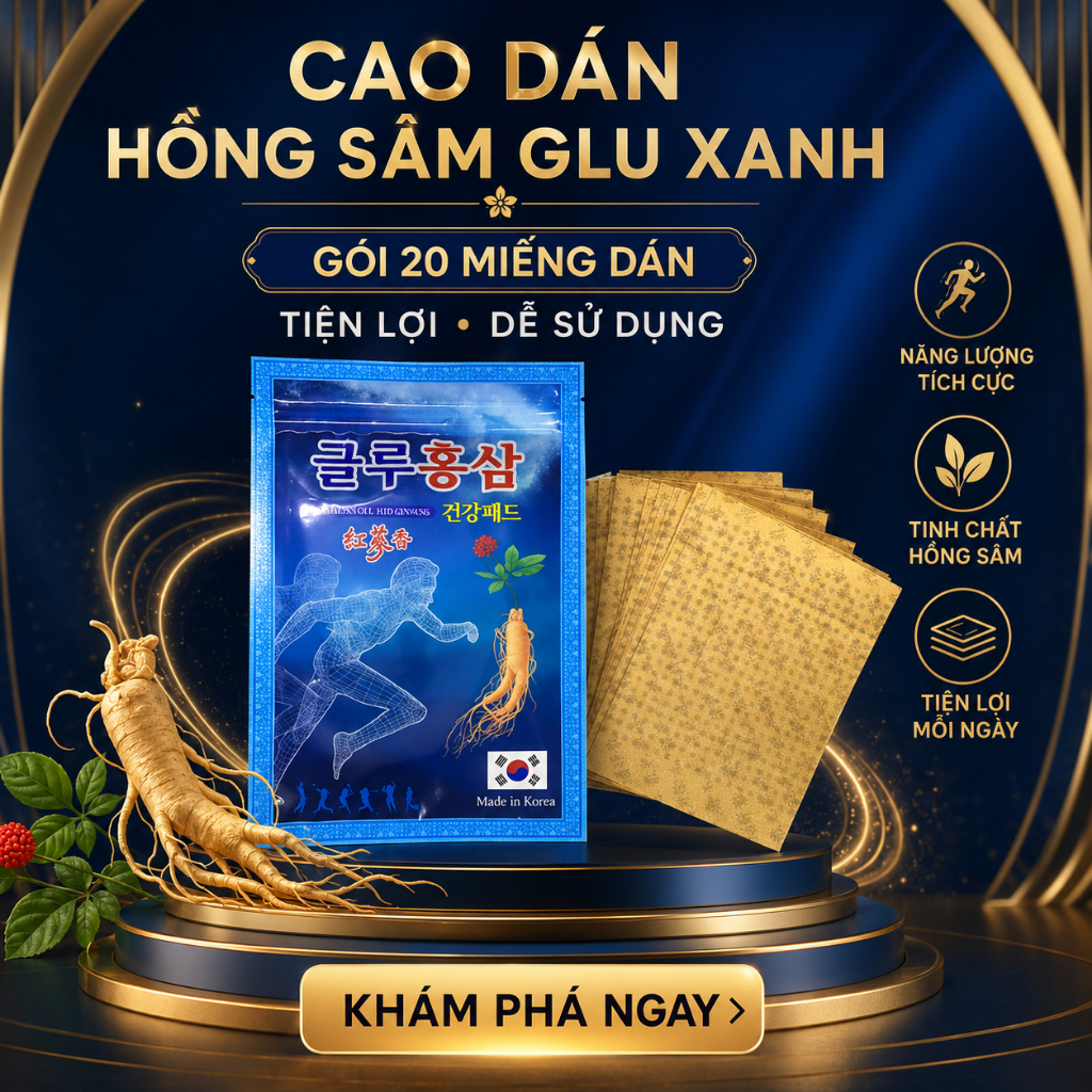 Cao Dán Sâm Glu Xanh Hàn Quốc, 20m/túi