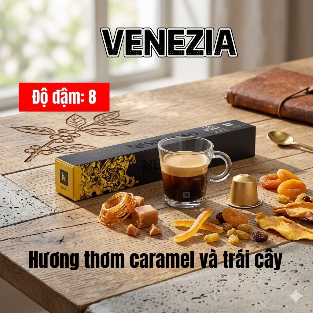 (Dành cho máy Nespresso) Cà phê viên nén Nespresso vị VENEZIA - Hộp 10 viên