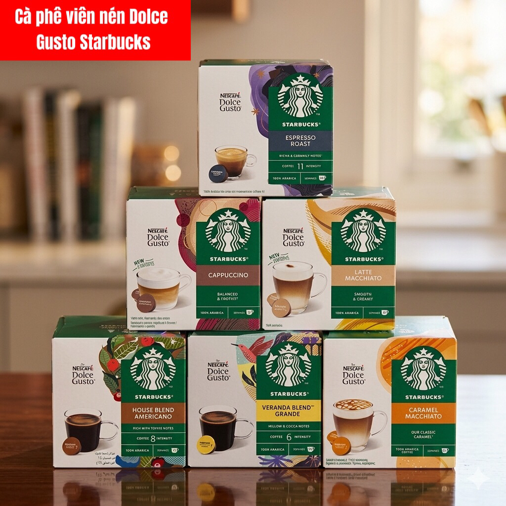 (Dành cho máy Dolce Gusto)- Cà phê viên nén DOLCE GUSTO STARBUCKS - Hộp 12 viên