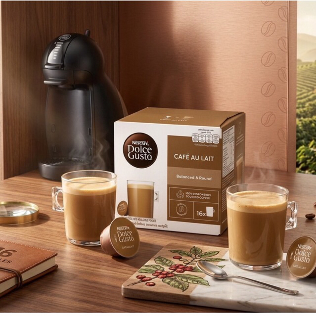 (Dành cho máy Dolce Gusto) - Cà phê viên nén vị sữa Au Lait Nescafe Dolce Gusto nhập UK