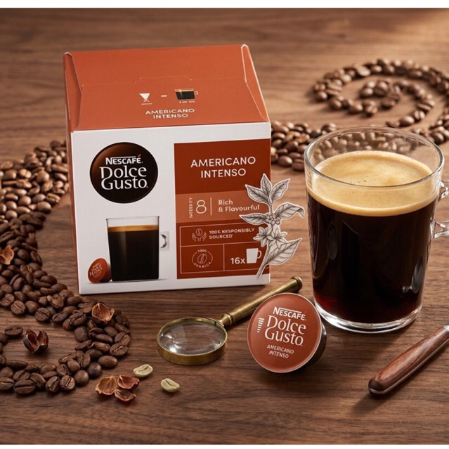 (Dành cho máy Dolce Gusto)- CÀ PHÊ VIÊN NÉN NESCAFE DOLCE GUSTO VỊ AMERICANO INTENSO (ĐẬM 8) NHẬP UK