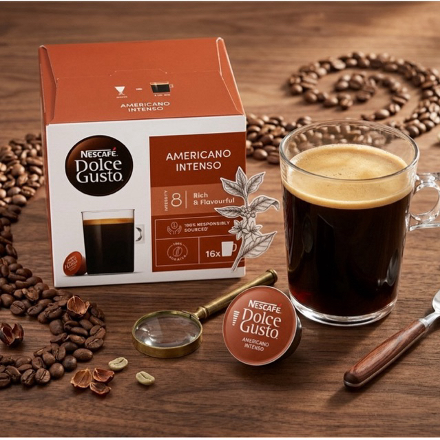 (Dành cho máy Dolce Gusto)- CÀ PHÊ VIÊN NÉN NESCAFE DOLCE GUSTO VỊ AMERICANO INTENSO (ĐẬM 8) NHẬP UK