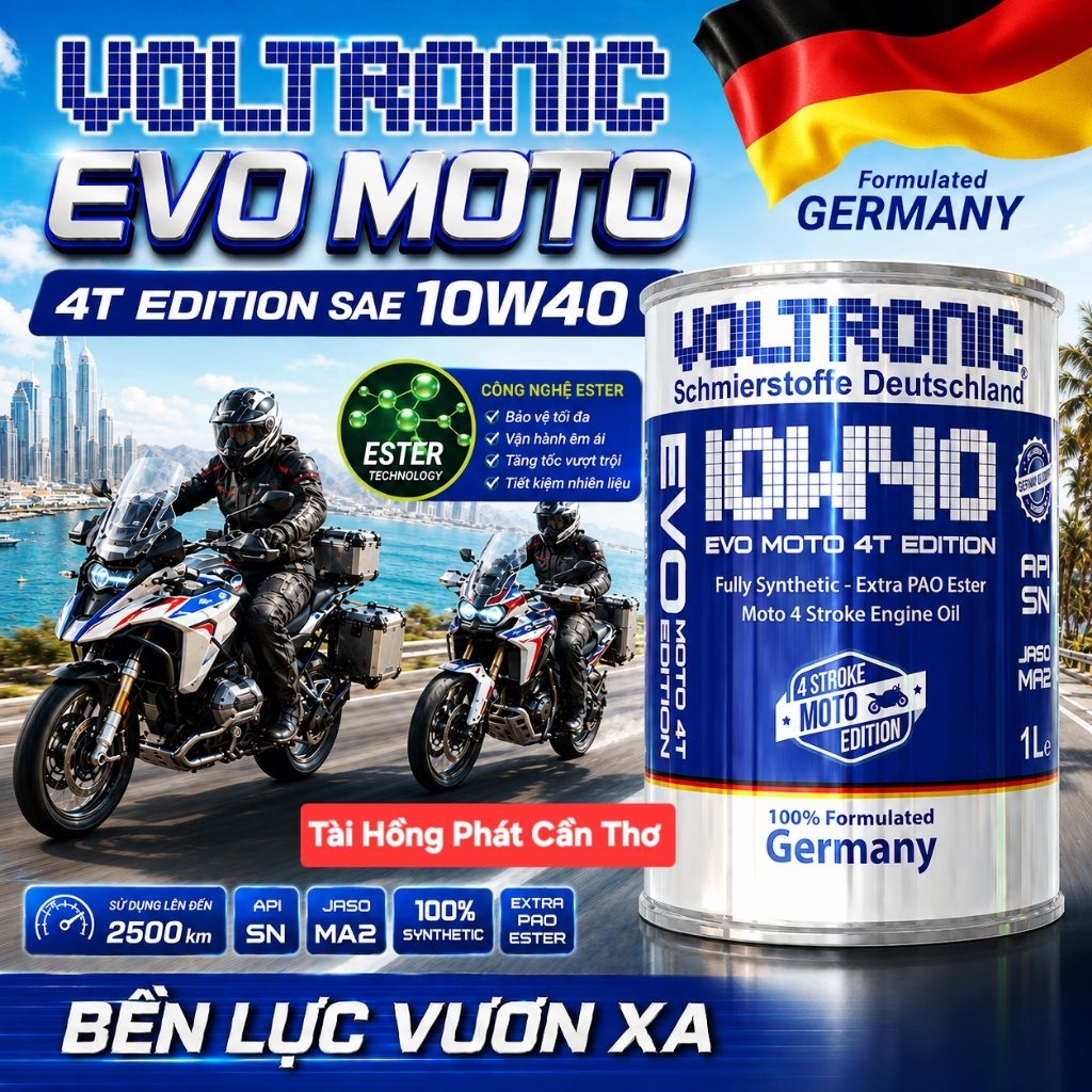 Dầu Nhớt VOLTRONIC EVO MOTO 10W40 XE CÔN TAY,  XE SỐ.
