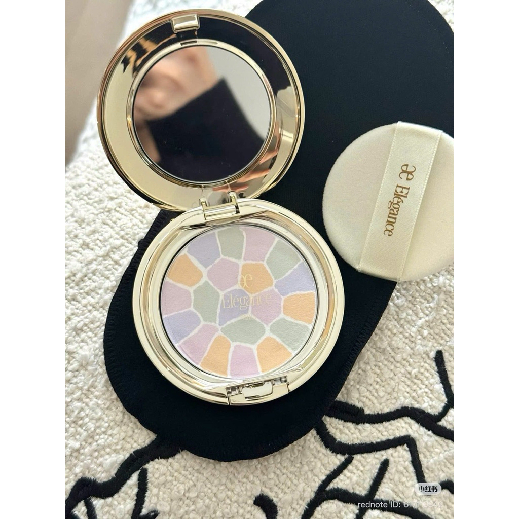 [Bill Nhật] Phấn Phủ Nén Elegance Mini 8,8gr Cao Cấp Siêu Mịn Lì Căng Bóng