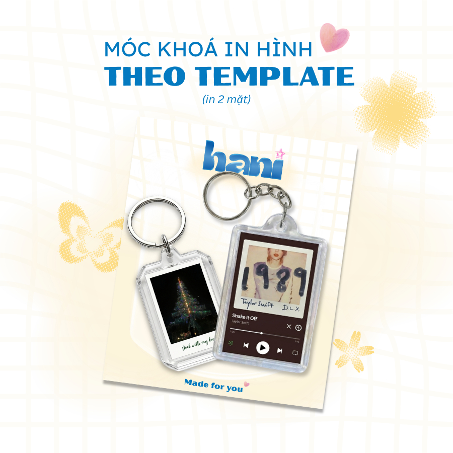 Móc khóa in hình theo template Spotify, Instagram, Locket (in 2 mặt)