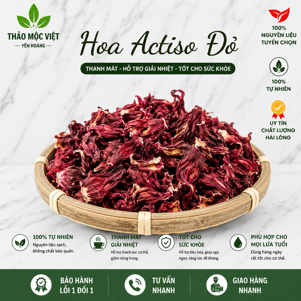 Trà Hoa Actiso Đỏ 500g [THƯỢNG HẠNG ] Sấy Khô Nguyên Nụ – Hoa Bụp Giấm Khô Loại Đẹp 🌺 Nguyên Bông – 