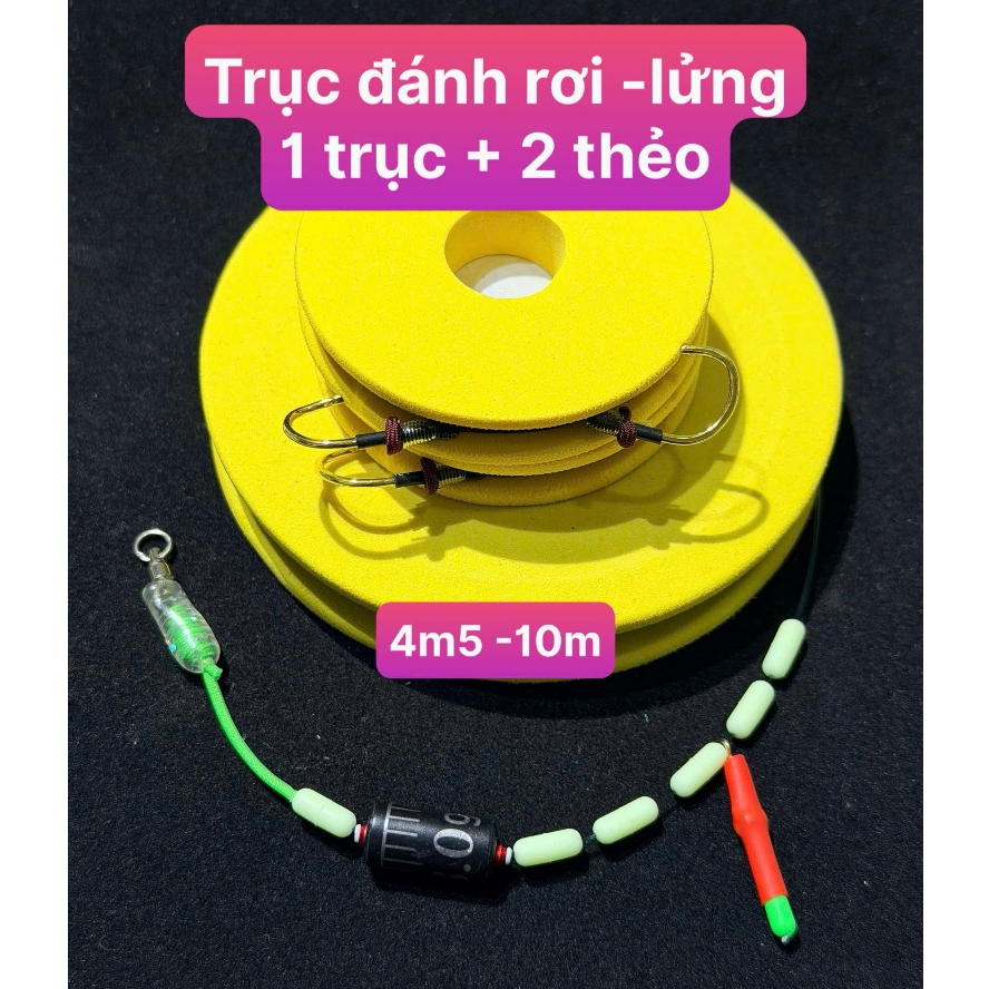 Trục Đánh Rơi _Lửng_Câu Đài  [ 4M5-10M ]  [ COMBO 1 TRỤC + 2 THẺO 1M2 ] ( trục gia công săn trắm đen
