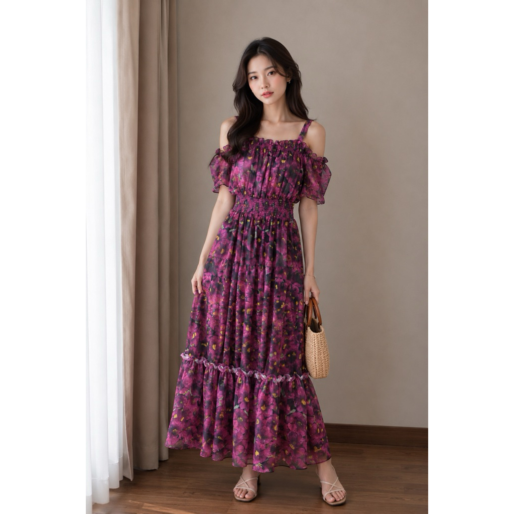 Đầm vải lụa H’allure thanh lý