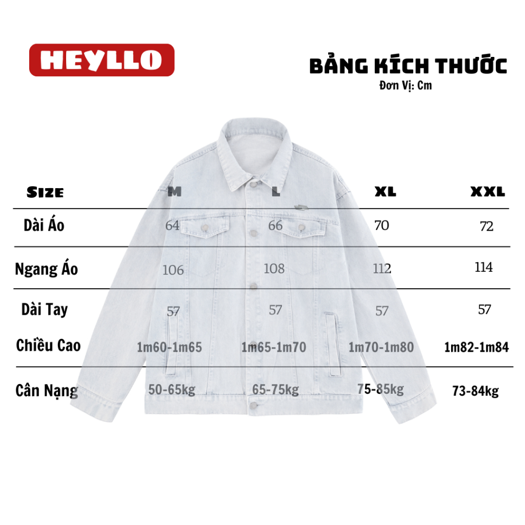 Áo Khoác Jeans Bò Denim Jacket Fashion Unisex Màu Xanh Bạc | BigBuy360 - bigbuy360.vn