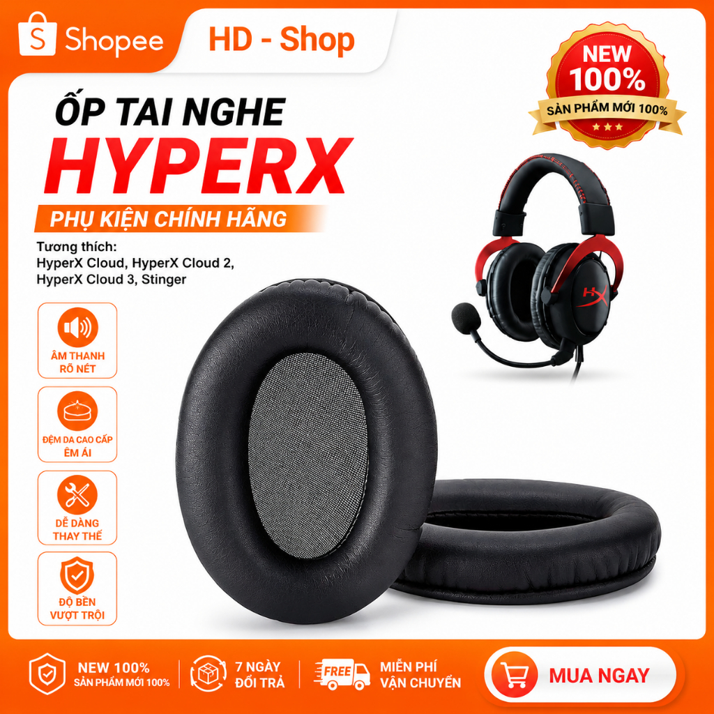 Mút ốp đệm tai nghe Hyperx cloud, hyperx cloud2