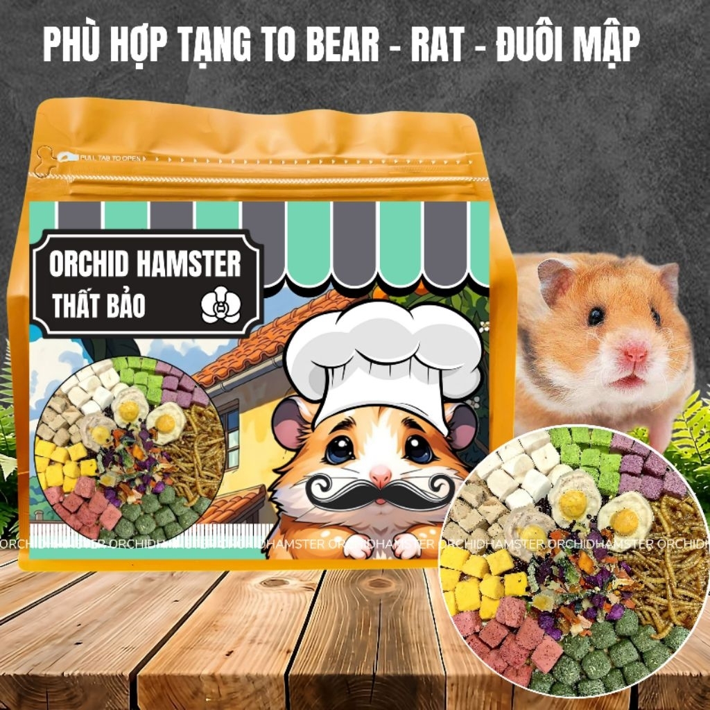 Thức Ăn Hamster Orchid Cao Cấp Thất Bảo Dòng Hạt Lớn Bổ Sung Vitamin/Đạm/Protein Mỗi Ngày
