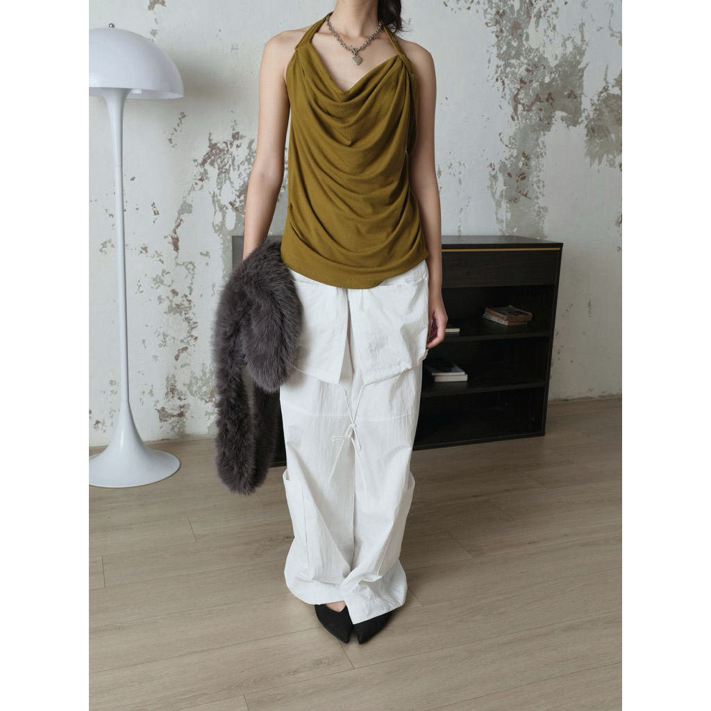 SOUL DRIFT TOP- áo cổ đổ cách điệu quai điều chỉnh CUDDLE/R