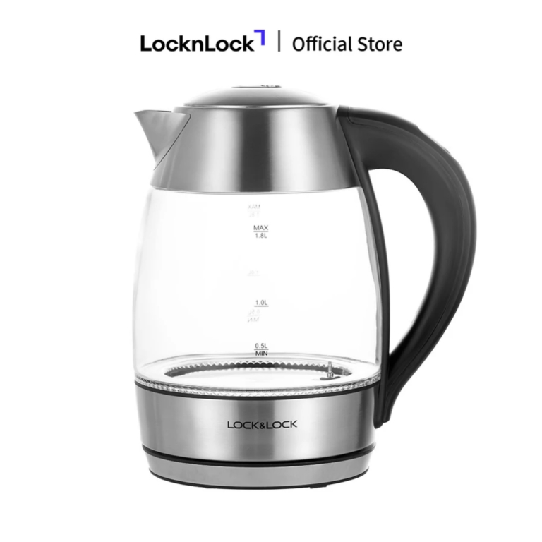 Ấm Đun Nước Siêu Tốc Thủy Tinh Đổi Màu Theo Nhiệt Độ LocknLock  –  EJK341 – Chính hãng