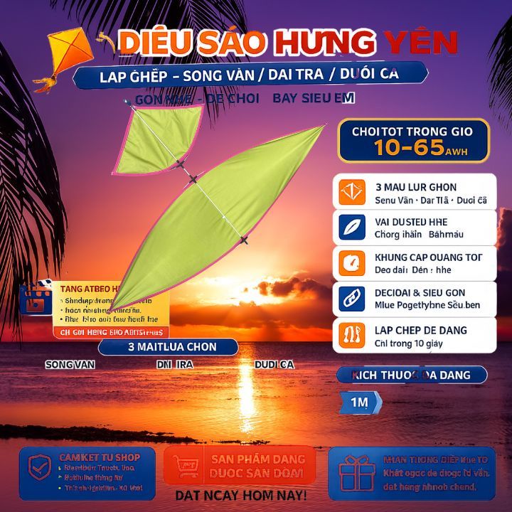 Diều sáo 1m mini giá rẻ lắp ghép , có thể cõng được sáo d15 đổ lại - Chợ lớn. Store - nvt01