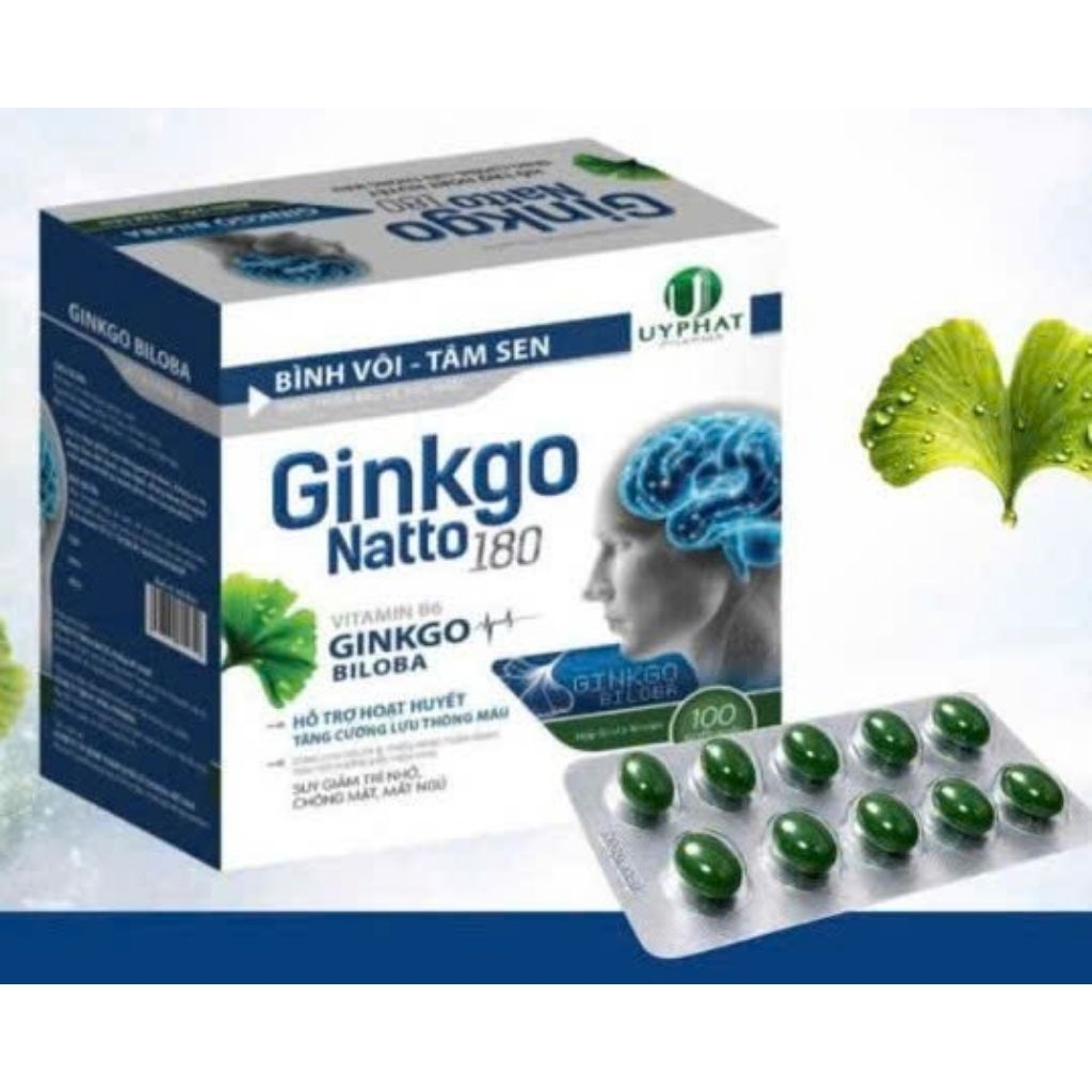Hoạt huyết dưỡng não ginkoo 3- Ginkgo Natto 180 ( mẫu mới) -  tăng cường lưu thông máu não