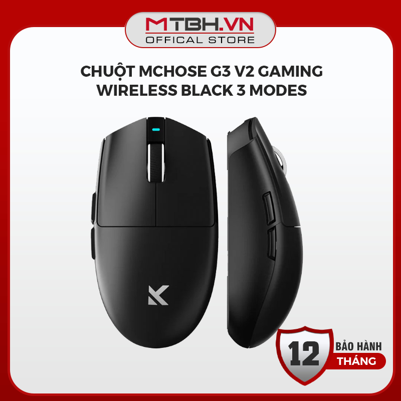 Chuột Máy Tính Chơi Game MCHOSE G3 V2 Wireless - 3 Chế Độ Kết Nối, Trọng Lượng Siêu Nhẹ, Mắt Đọc Pix
