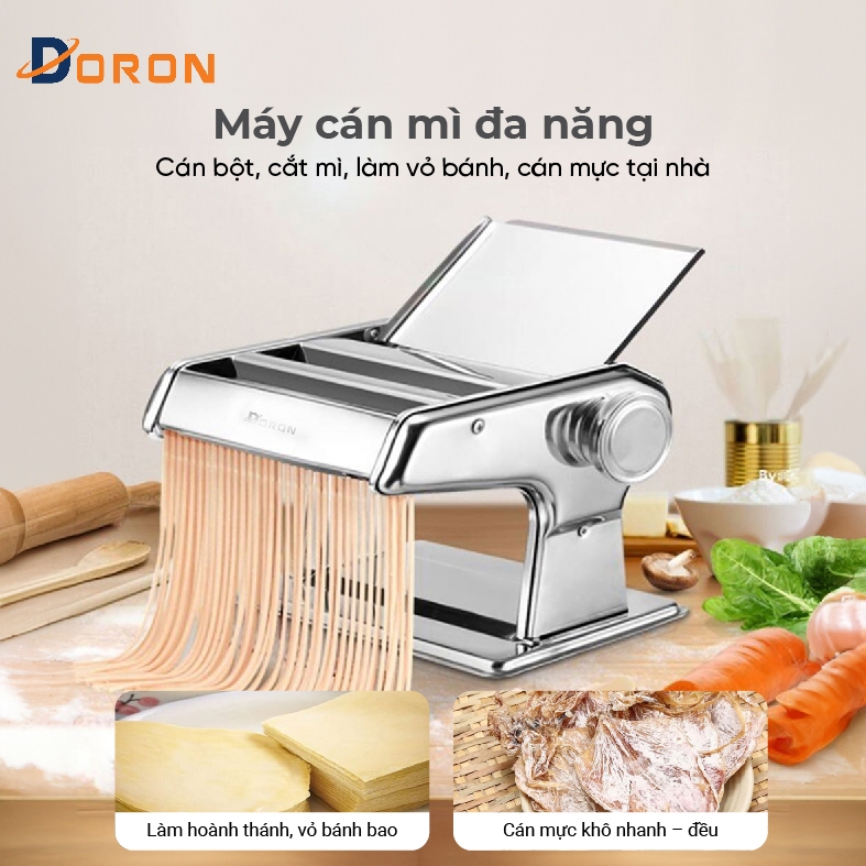 Máy cán mì 2 lưỡi dao có điều chỉnh dày mỏng 5 cấp độ thuận tiện