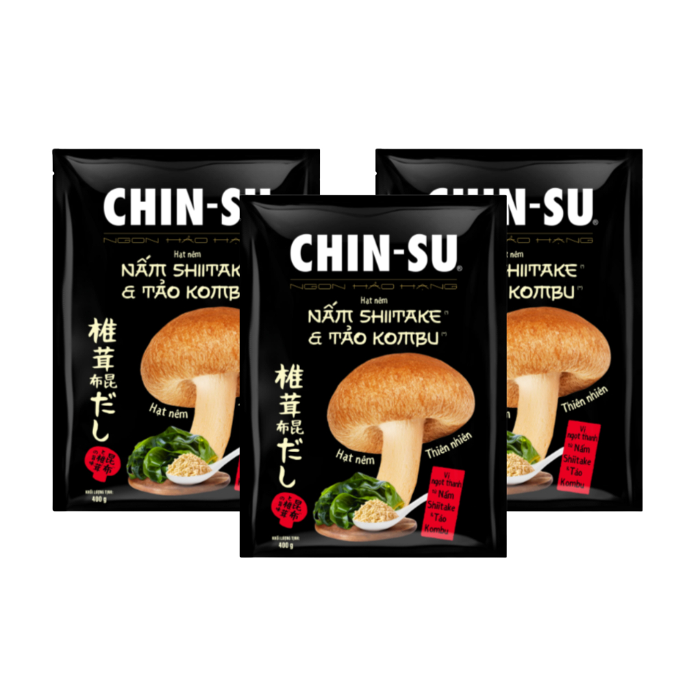 Hạt nêm CHIN-SU Nấm Shiitake & Tảo Kombu gói x 400gr