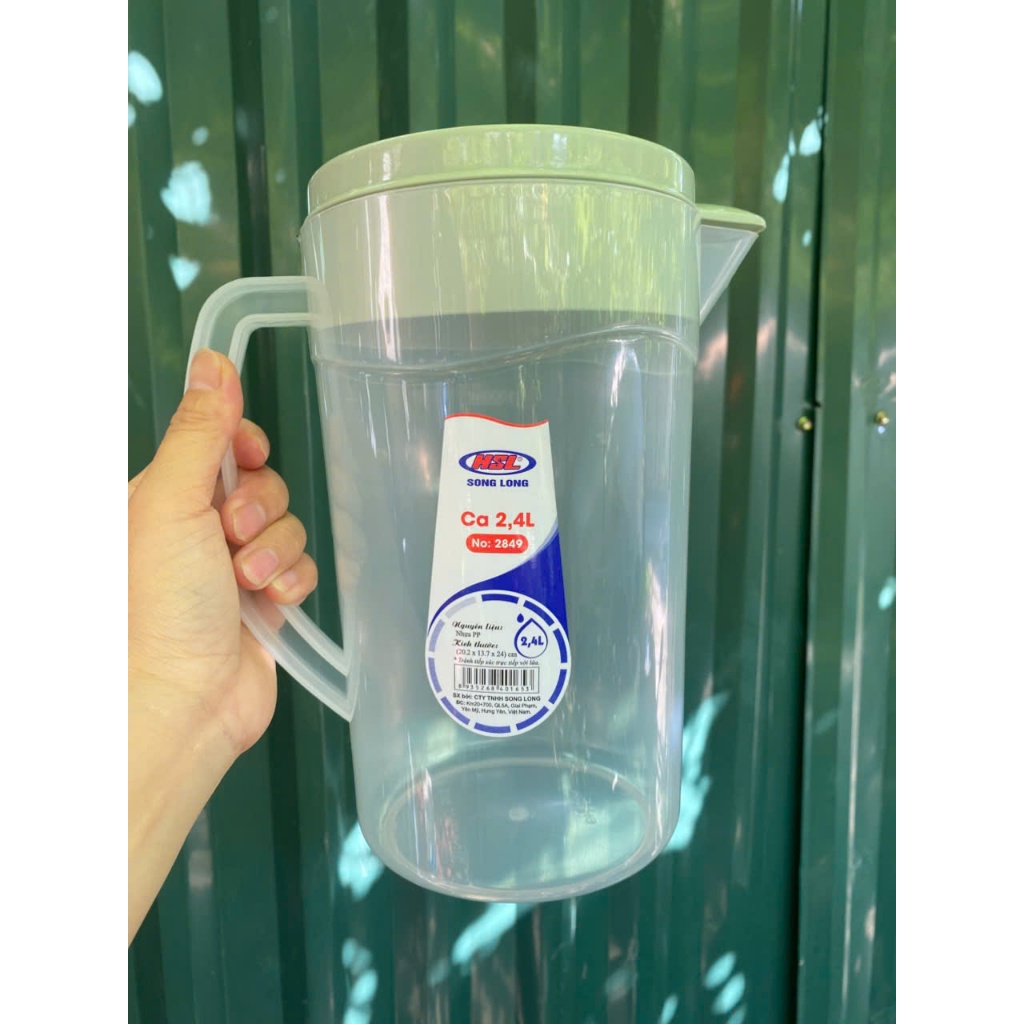 Ca đựng nước 2,4 lít có chia vạch nhựa song long hàng dày đẹp