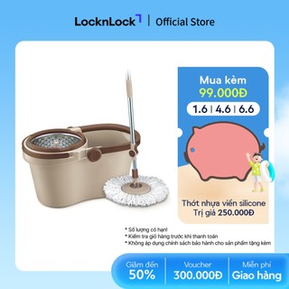 Bộ cây lau nhà xoay tay compact spin mop lock&lock - etm466