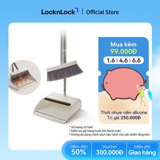 Bộ chổi quét nhà lock&lock, cây chổi 28x83cm, dụng cụ hốt 24.5x26x95cm - etm465