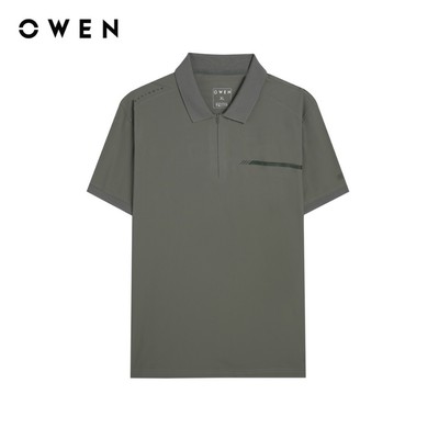 Owen - Áo polo Regular Fit APV262055 màu Rêu chất liệu Nylon spandex