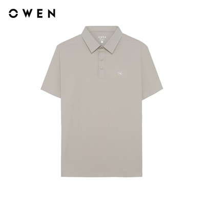 Owen - Áo polo Regular Fit APV262064 màu Be đậm chất liệu Paper