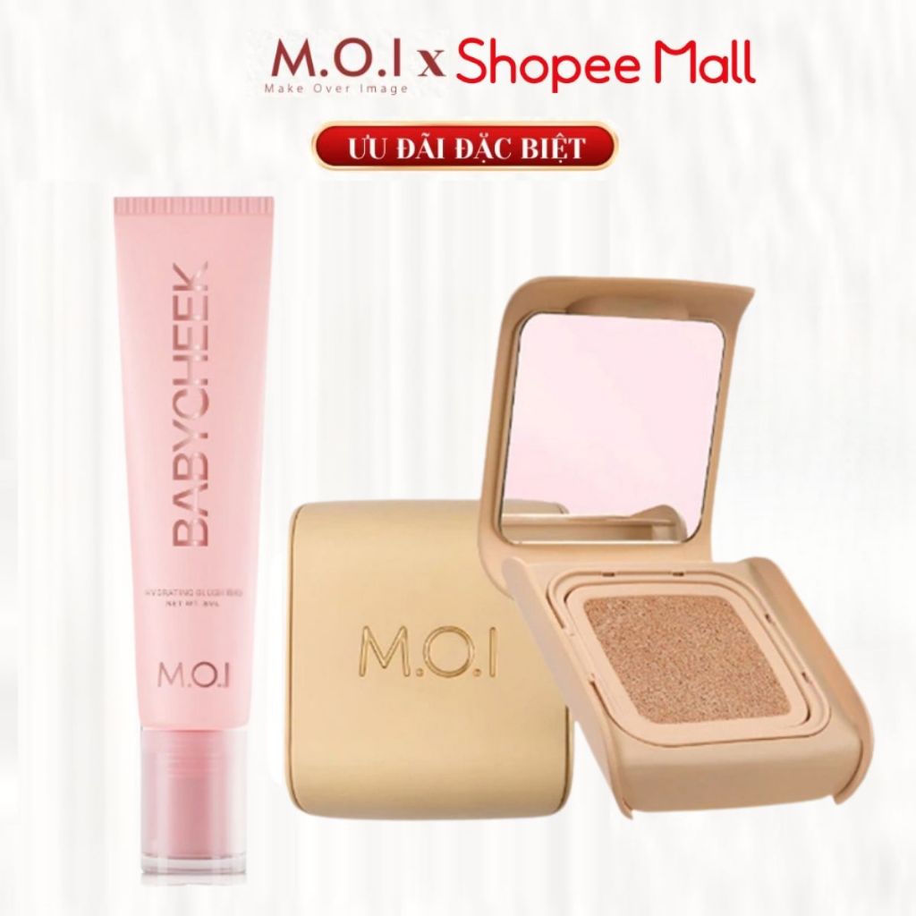 Bộ đôi Phấn nước Baby Skin M.O.I và Má hồng sữa M.O.I Baby Cheek 14ml
