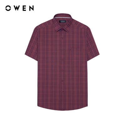 Owen - Áo sơ mi ngắn tay Regular Fit AR263006NT màu Tím chất liệu Bamboo poly
