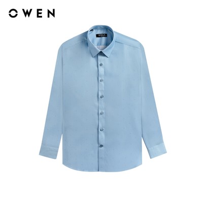 Owen - Áo sơ mi dài tay Slim Fit AS260029D màu Xanh chất liệu Bamboo spandex